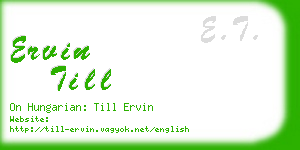 ervin till business card